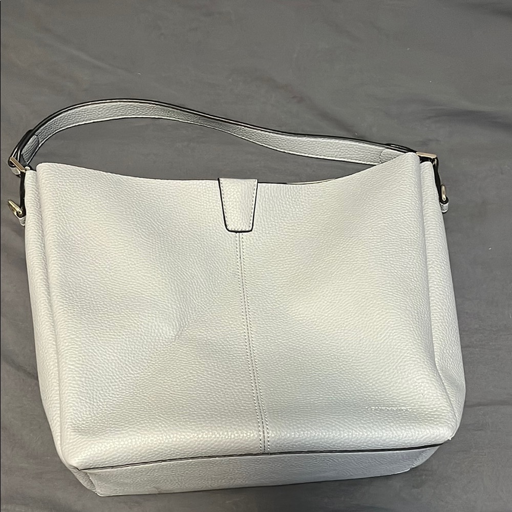 Grey Vegan Leather Shoulder Bag